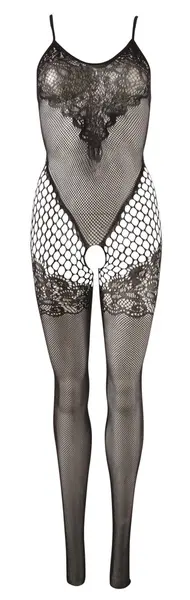Cottelli Collection Catsuit S-L Lace Pattern, Seamless, Black