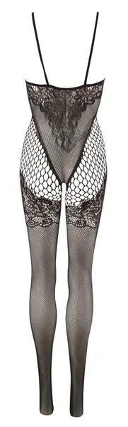 Cottelli Collection Catsuit S-L Lace Pattern, Seamless, Black