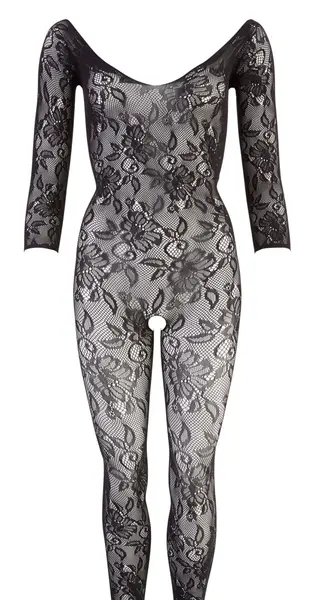 Cottelli Collection Lace Catsuit S-L Black Floral Seamless Design