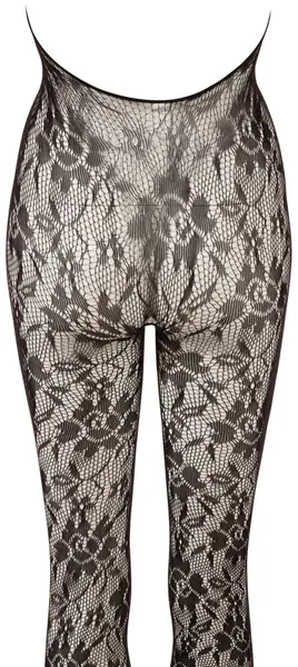 Cottelli Collection Net Catsuit with Decorative Pearls L/XL Black