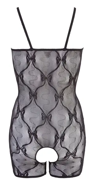 Cottelli Collection Black Lace Catsuit Shorts L/XL with Arm Gauntlets
