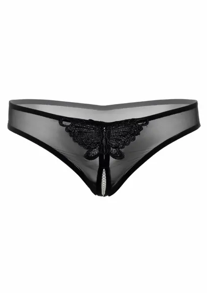 Indra прашки с отвор, перли и апликация пеперуда, S/M, L/XL – модел 2