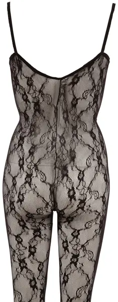 Cottelli Collection Lace Catsuit L/XL Black Open Crotch Bodystocking