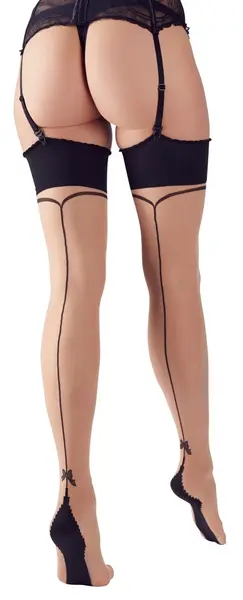 Cottelli Collection Stockings Seam 5 Black 20 Denier with Bow Detail