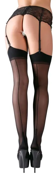 Cottelli Collection Black Stockings with Decorative Seam 15 DEN