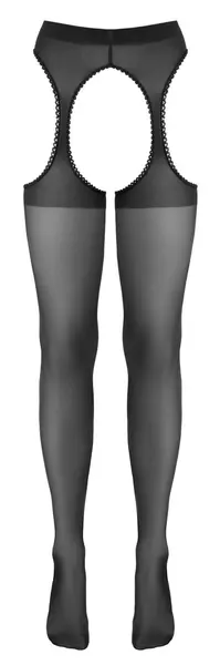 Cottelli Legware Black Suspender Stockings with Lace Trim, 20 DEN, Size 2