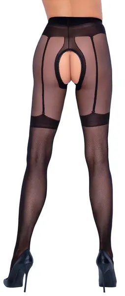 Cottelli LEGWARE Net Open Gusset Tights with Suspender Effect 30 Denier