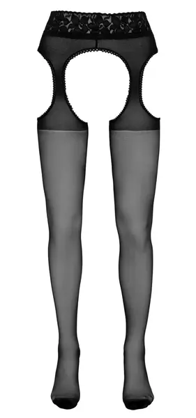 Cottelli Collection Suspender Tights Lace Elegance Black L/XL
