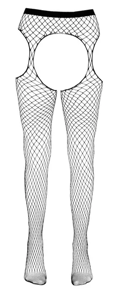Cottelli Collection Fence Net Suspender Tights S-L, Black, Stretch Fit