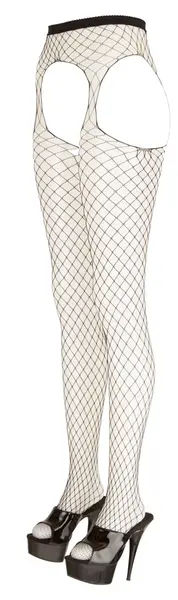 Cottelli Collection Fence Net Suspender Tights S-L, Black, Stretch Fit