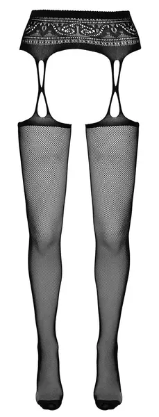 Cottelli Collection Suspender-Style Net Tights S/M with Back Seam