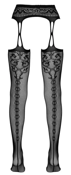Cottelli Collection Suspender-Style Net Tights S/M with Back Seam
