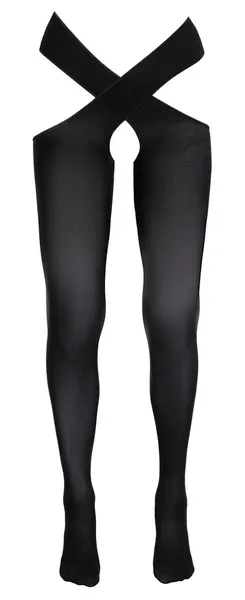 Cottelli Collection Stockings Black L/XL with Waist Strap Detail