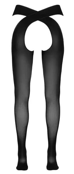 Cottelli Collection Stockings Black L/XL with Waist Strap Detail