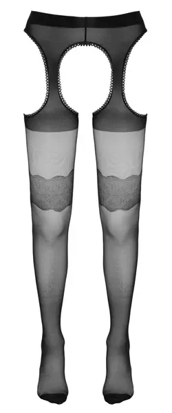 Cottelli Collection Tights with Garter 20 Denier Black M Oeko-Tex