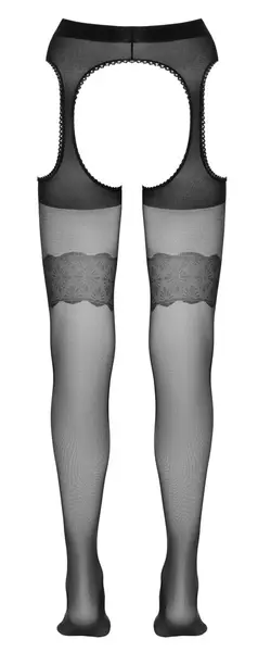 Cottelli Collection Tights with Garter 20 Denier Black M Oeko-Tex