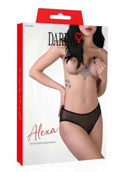 Alexa Mesh Bikini Panty Crotchless Ultra-Soft 4-Way Stretch S/M L/XL