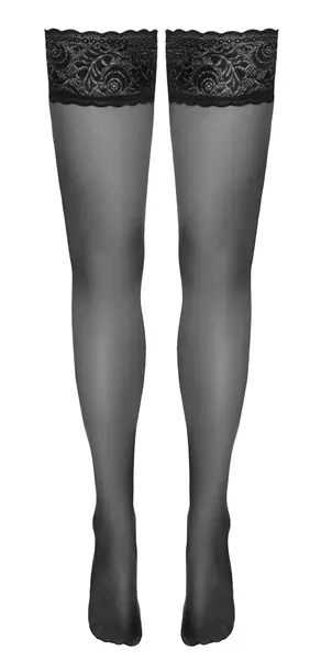 Cottelli Legware Hold-Ups Black Lace Top 20 Den Non-Slip 8cm S/M