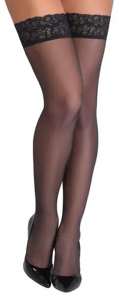 Cottelli LEGWARE Stockings Black 20 DEN Lace Top Hold-Up 5 Size