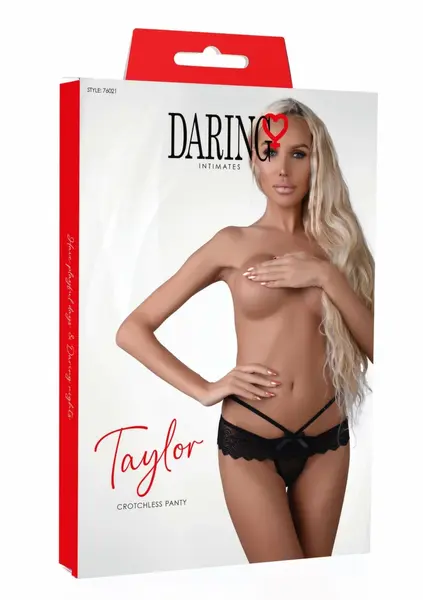 Bracli Taylor Crotchless Panty Lace & Mesh Black S/M