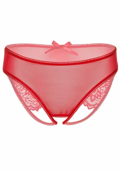 Nicolette Crotchless Panty - Eyelash Lace & Mesh, Strappy Open Back