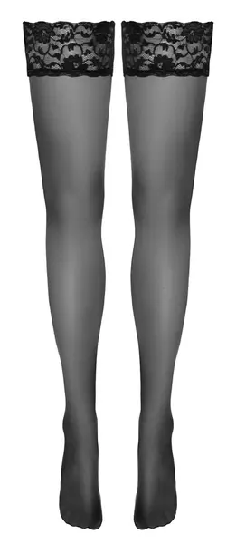 Cottelli Legware Hold-Up Stockings Black Lace Top 20 DEN 9cm S/M