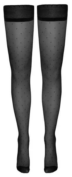 Cottelli Collection Hold-Up Stockings Dots 25 DEN, Black, Size Universal