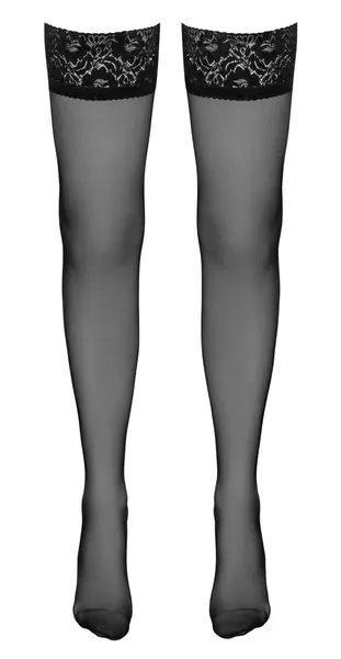 Cottelli Collection Hold-Up Stockings Seam Lace Top Black 8cm