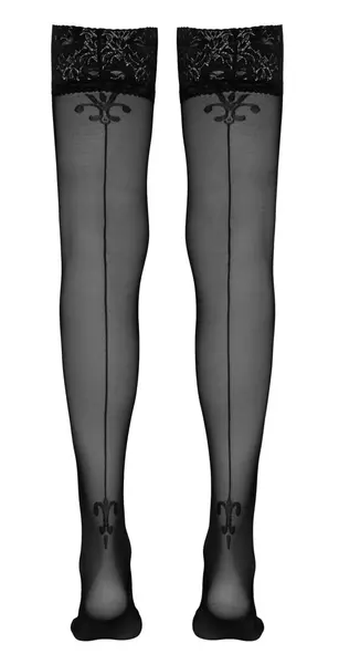 Cottelli Collection Hold-Up Stockings Seam & Lace Black 8cm Top