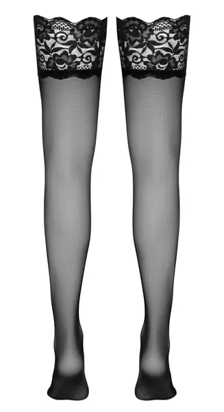 Cottelli Collection Hold-Up Stockings 20 Denier with Wide Lace Top Black