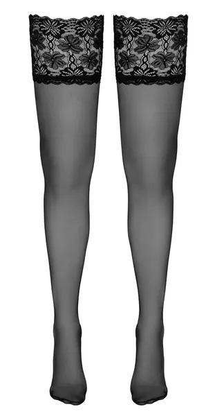 Cottelli Collection Hold-Up Stockings Floral Lace 20 DEN Black