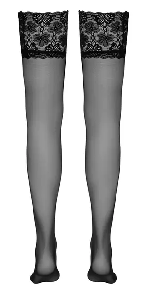 Cottelli Collection Hold-Up Stockings Floral Lace 20 DEN Black