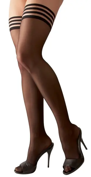 Cottelli Collection Hold-up Stockings Black 17 Denier Oeko-Tex Size 1