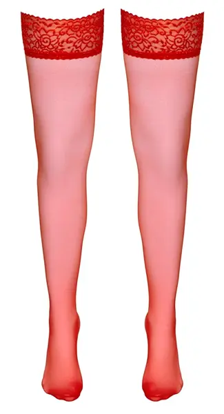 Cottelli Collection Hold-Up Stockings Red Lace Top 17 Den Oeko-Tex