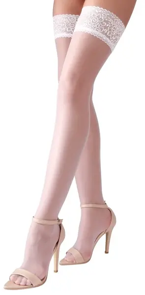 Cottelli Collection Hold-up Stockings White 17 Denier Lace Top