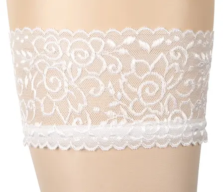 Cottelli Collection Hold-up Stockings White 17 Denier Lace Top