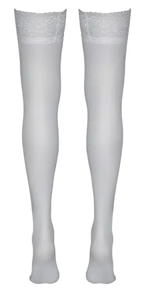 Cottelli Collection Hold-up Stockings White 17 Denier Lace Top