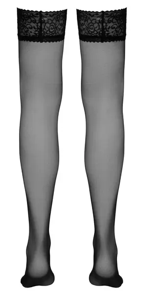 Cottelli Collection Hold-Up Stockings Black Lace Top Size 5