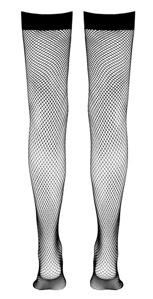Cottelli Collection Hold-ups S - Elegant Sheer Net Stockings with Silicone Band