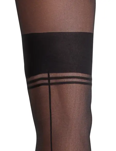 Cottelli Legware Retro Open-Crotch Tights 25 Den Nude/Black S/M