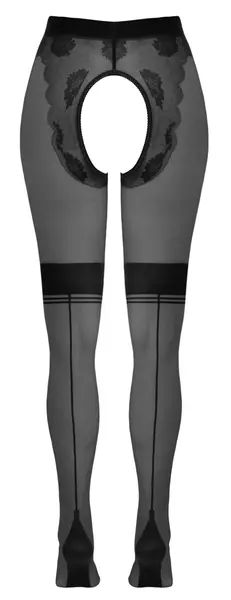 Cottelli Legware Retro Open-Crotch Tights 25 Den Nude/Black S/M