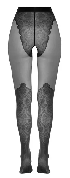 Cottelli Legware Black Lace Overknee Open Tights 25/50 DEN Oeko-Tex