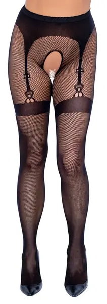 Cottelli Legware Tights S-L with Integrated Suspender Net Design