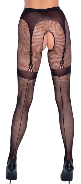 Cottelli Legware Tights S-L with Integrated Suspender Net Design