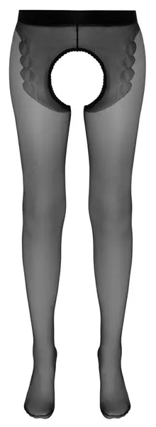 Cottelli Collection Open Design Tights Black Seam Decorative S/M