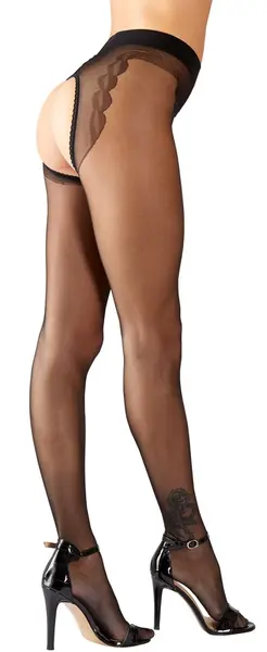 Cottelli Legwear Suspender Tights 20 Denier Black Open Design