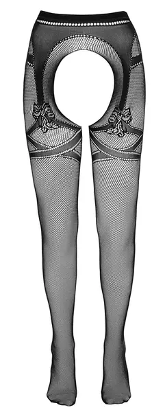 Cottelli LEGWEAR Fishnet Tights L/XL with Open Gusset and Garter Design