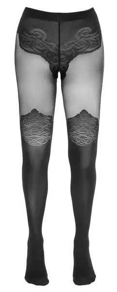 Cottelli Legwear Black Open-Crotch Tights Opaque & Sheer 40/20 Den