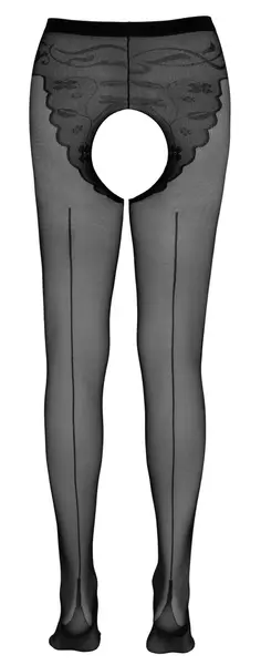 Cottelli Collection Suspender Tights 20 Denier Black Open Design M/L