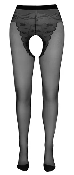 Cottelli Collection Open Crotch Suspender Tights 20 Den Black